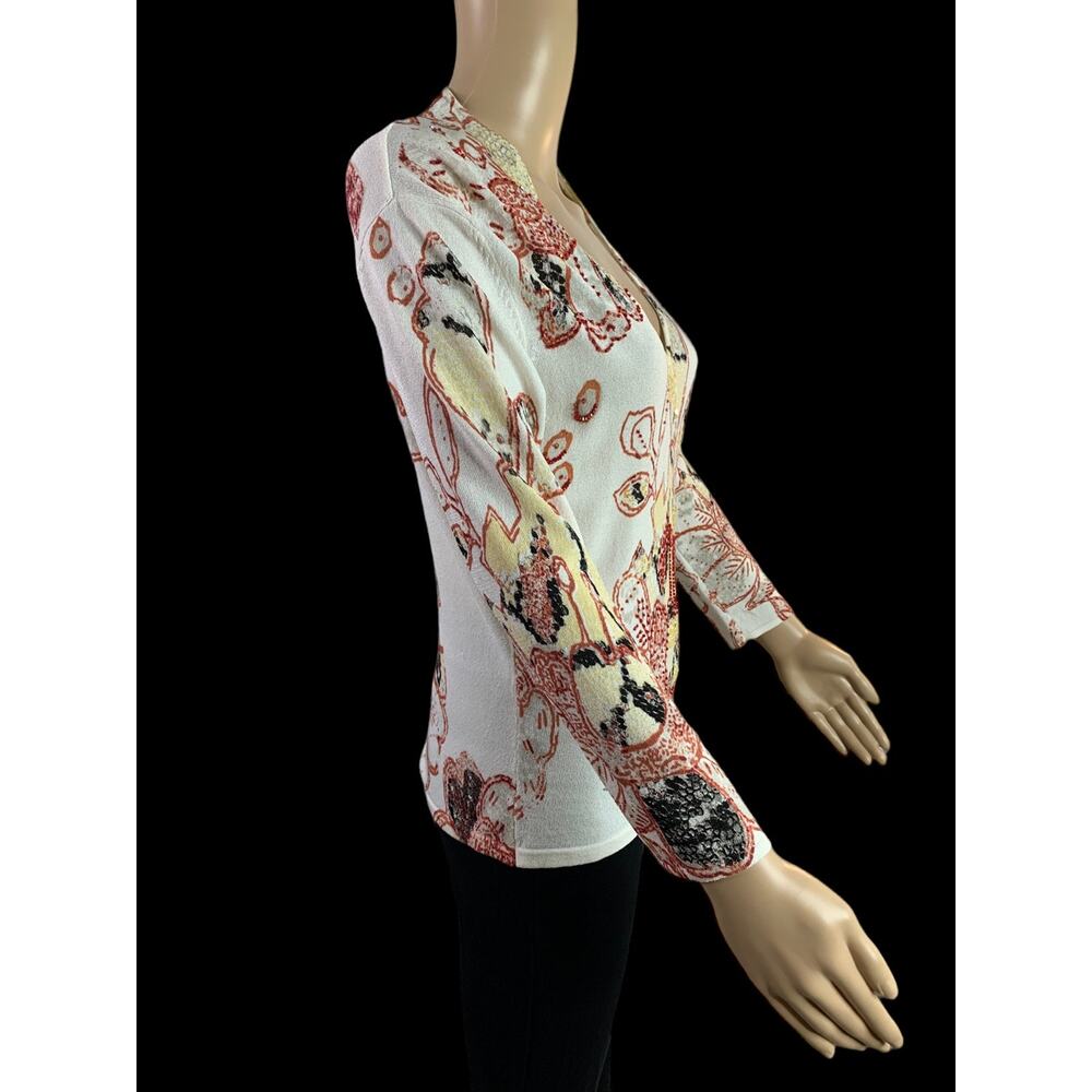 Lillie Rubin Vintage 90's Women;'s Medium Beaded Top Iridescent V-Neck sequins - Picture 5 of 9